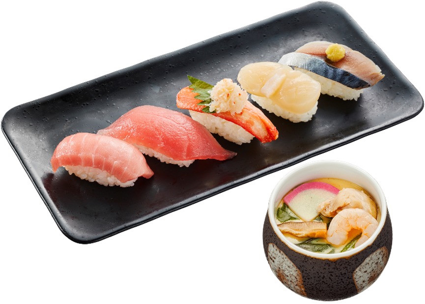 食べ放題でも茶碗蒸し付きで楽しめる「贅沢 ごちそう フェアプレート」