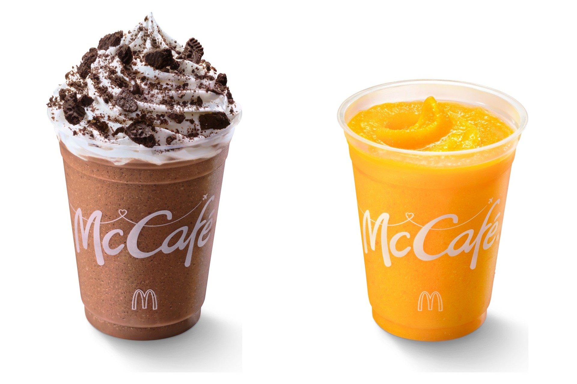 マクドナルドの「クッキー＆クリームチョコフラッペ」「マンゴースムージー」