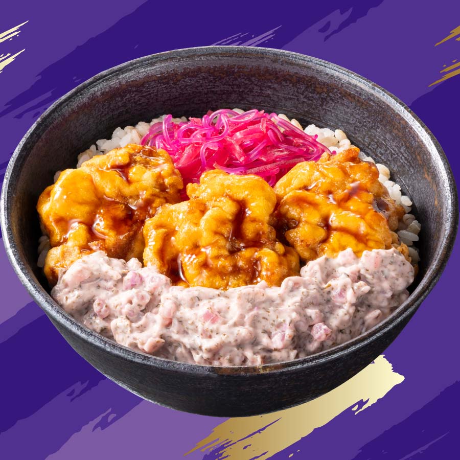 甘酢タレの唐揚げ丼 ゆかり入タルタルソース