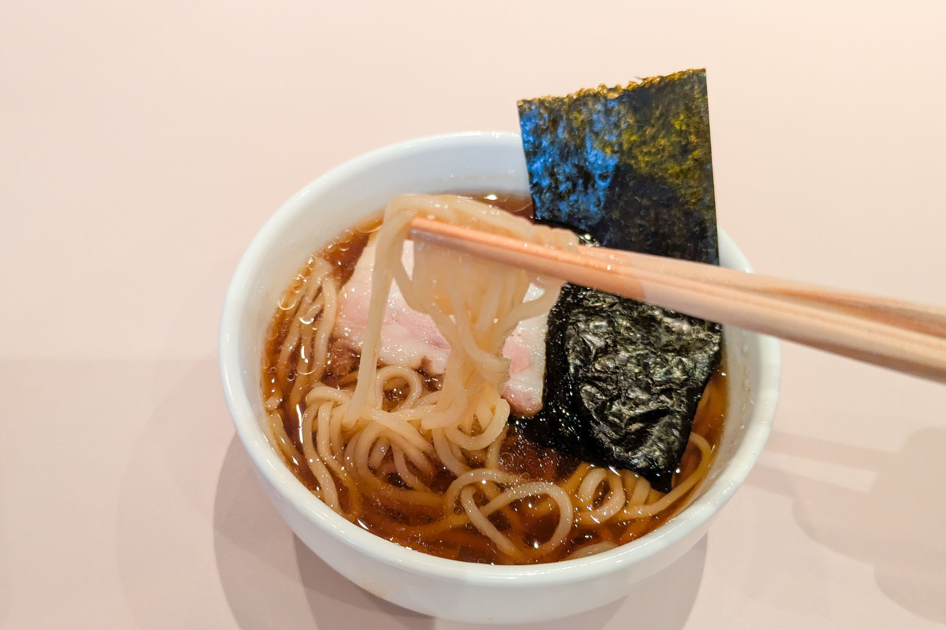 試食で提供されたらぁ麺。驚くほどおいしい！