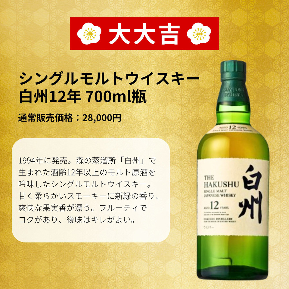 限定ボトルが当たる「幸運の大還元みくじ」が特別企画で登場。1等