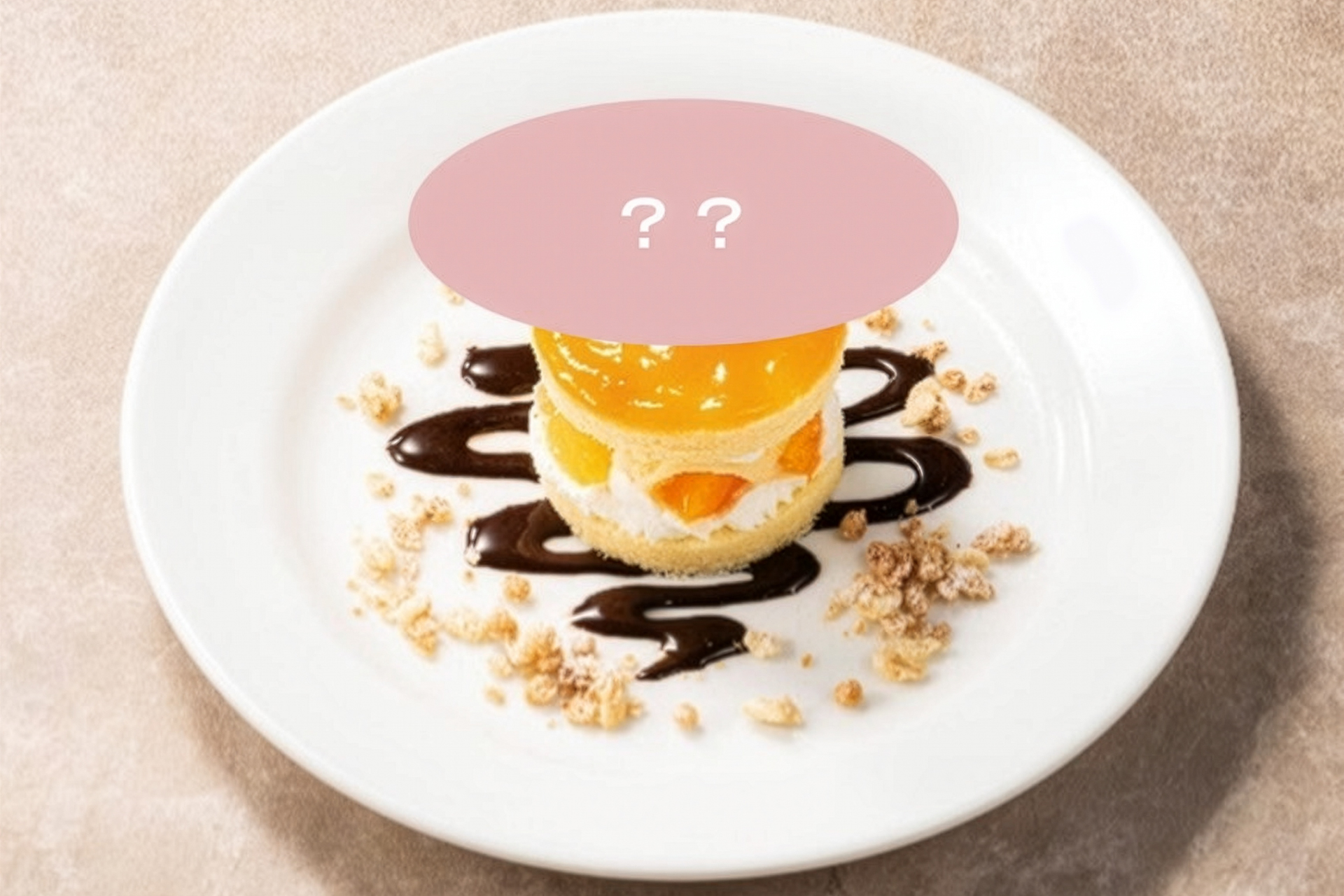 オレンジのショートケーキ～マンゴーソースで月に見たてて