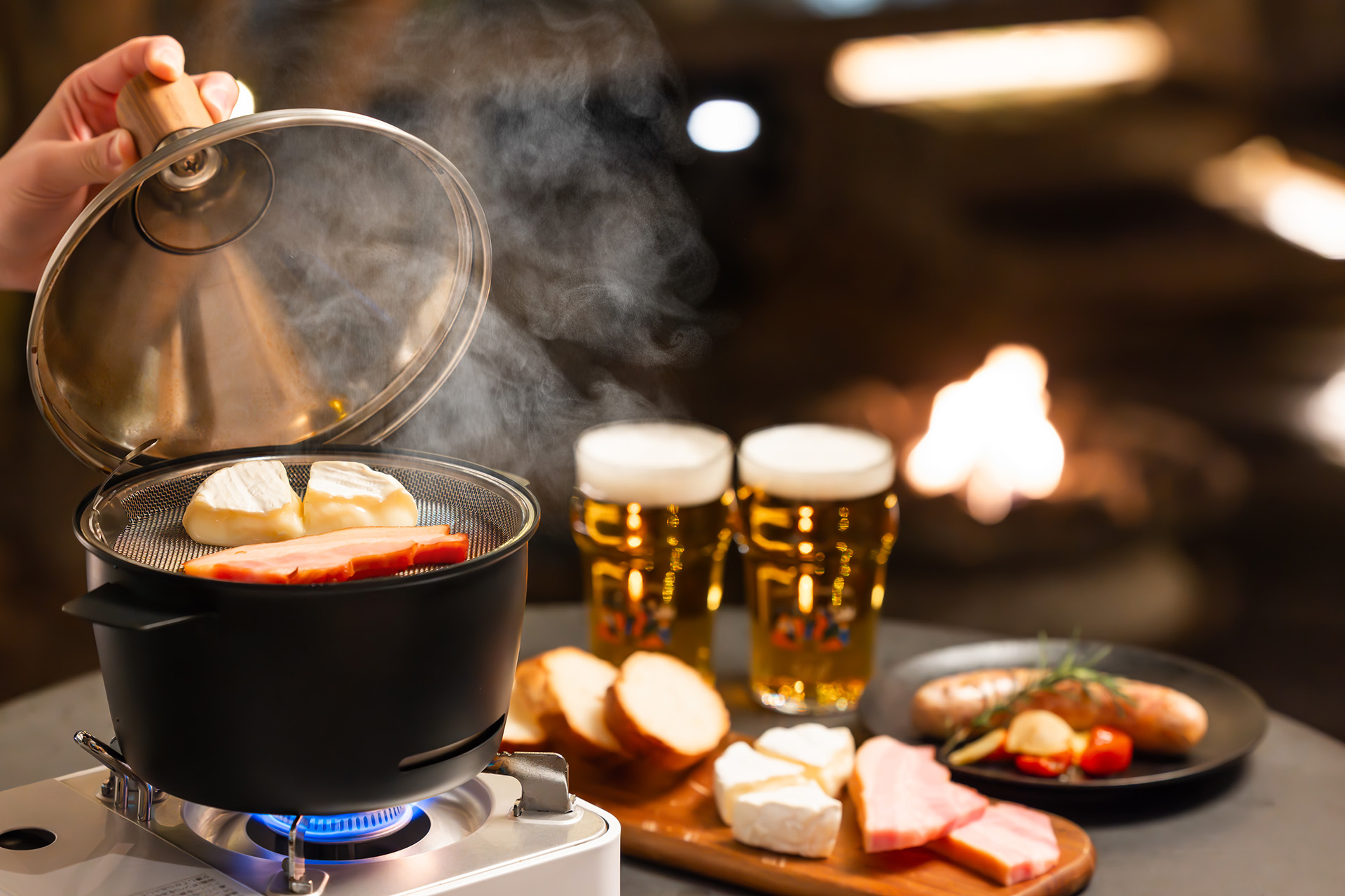 スモーククッカーを使った料理も楽しめる