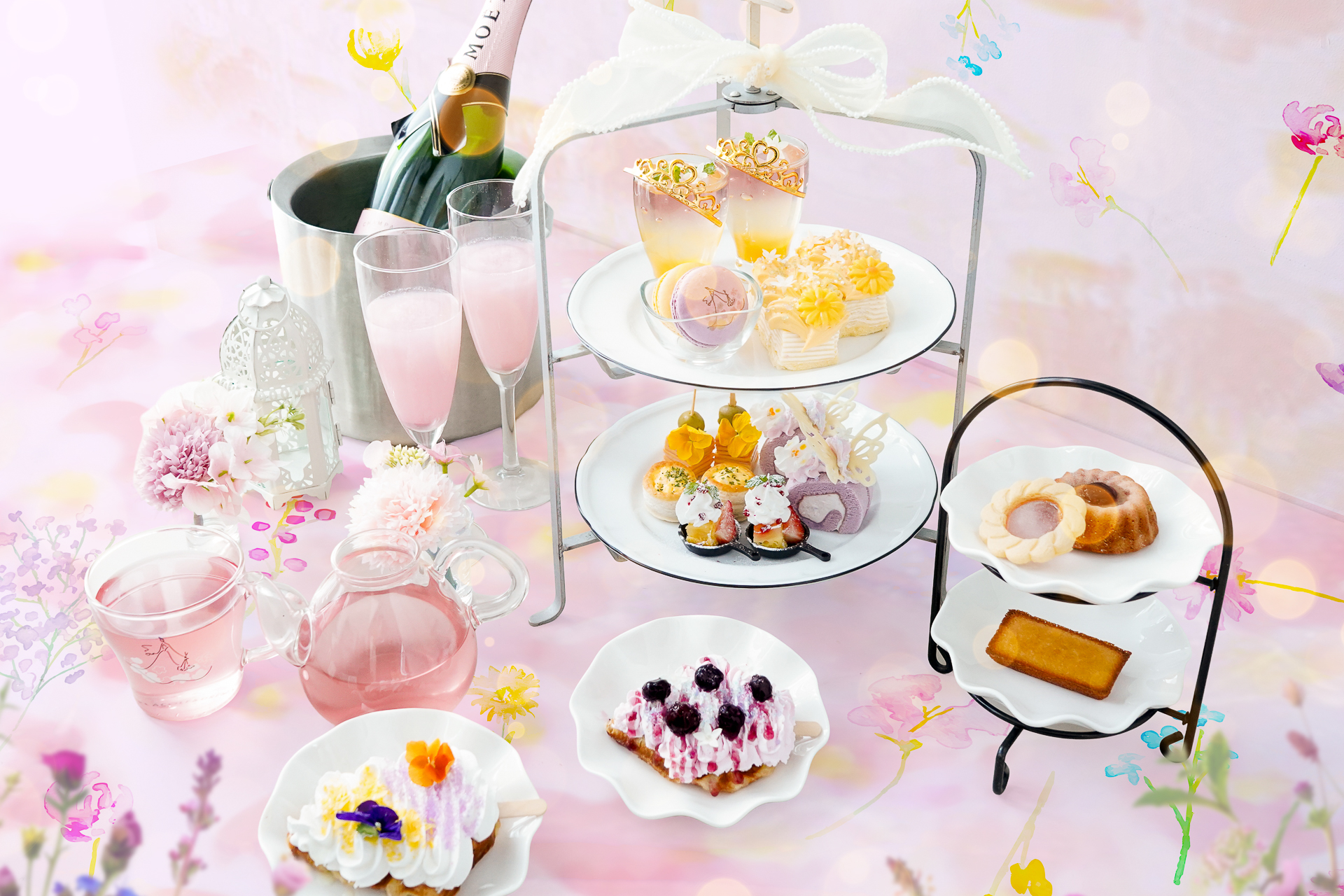 お花のプレミアムアフタヌーンティー～ラプンツェルとフラワードレス～