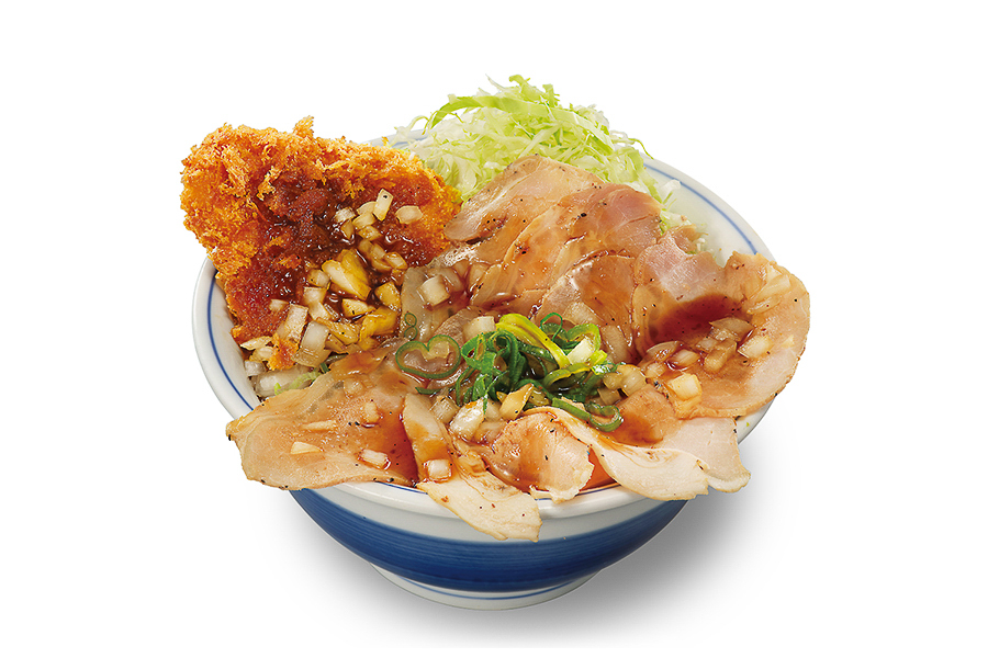 かつや「ローストポークとロースカツの合い盛り丼」