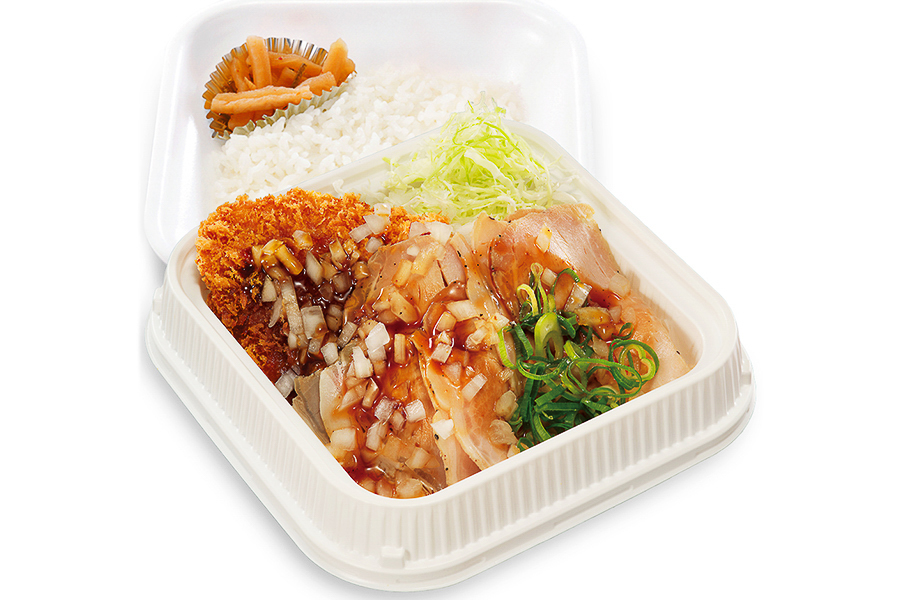 ローストポークとロースカツの合い盛り弁当