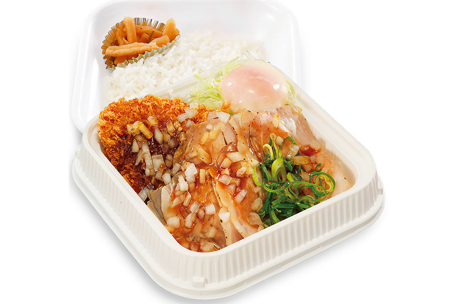 ローストポークとロースカツの合い盛り弁当（温たま付）
