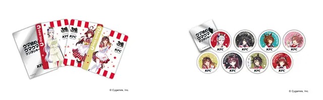 「コラボ限定描き下ろしイラストトレーディングカード」と「コラボ限定描き下ろしイラスト缶バッジ」イメージ