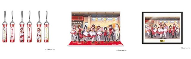 「コラボ限定描き下ろしイラストストラップ」「コラボビジュアルジオラマアクリルスタンド」「キャスト直筆サイン入りコラボビジュアルボード」イメージ