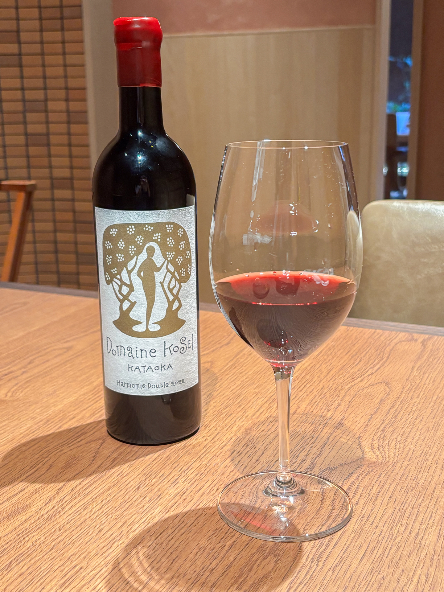 Domaine KOSEI KATAOKA Harmonie Double 2022。片丘の自園産メルロー100％