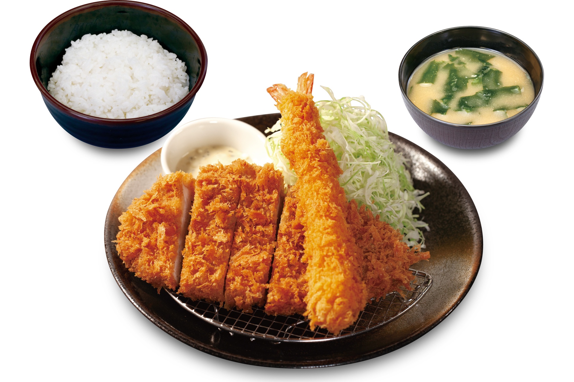 ロースかつ＆海老フライ1尾定食