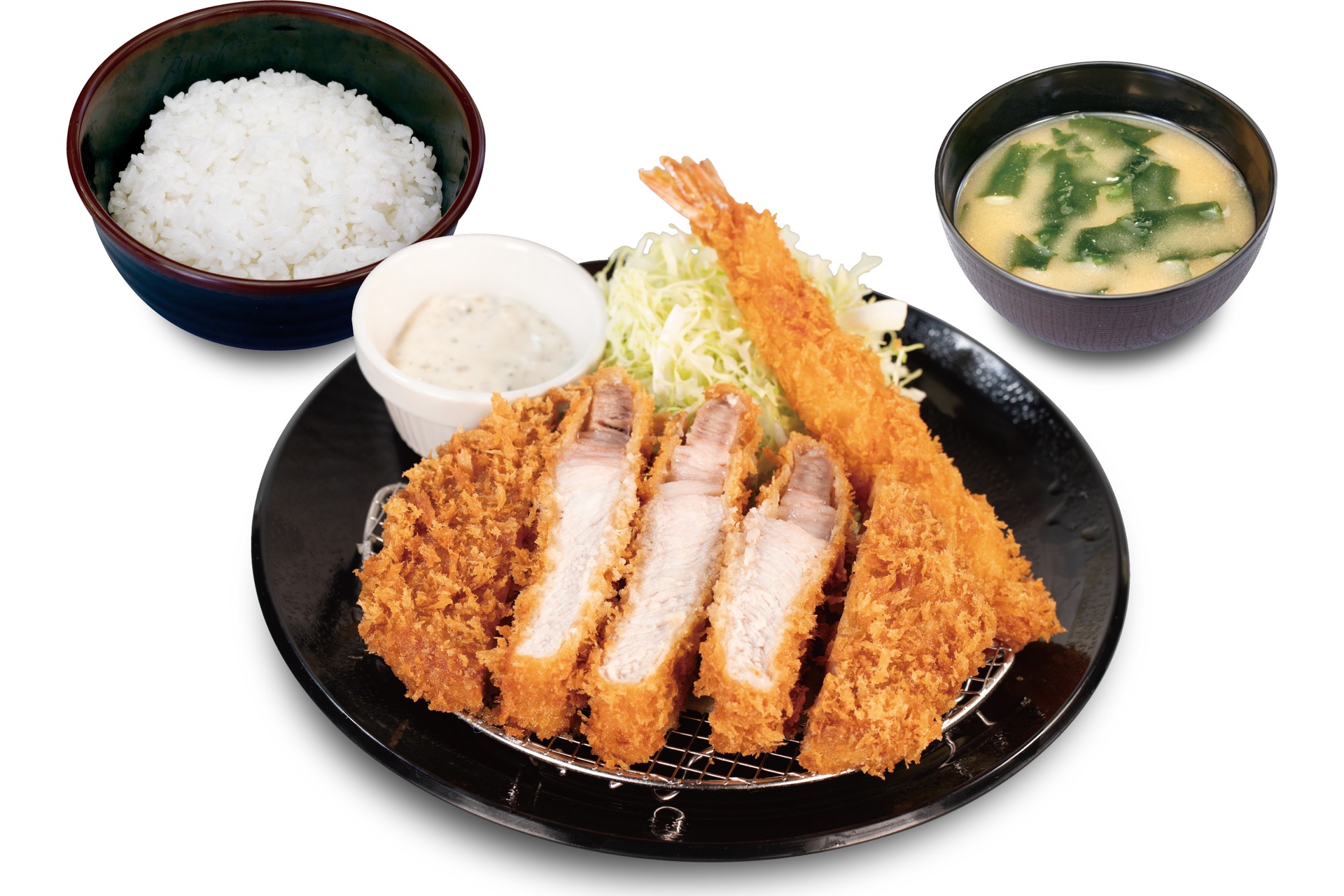 超厚切りリブロースかつ＆海老フライ1尾定食