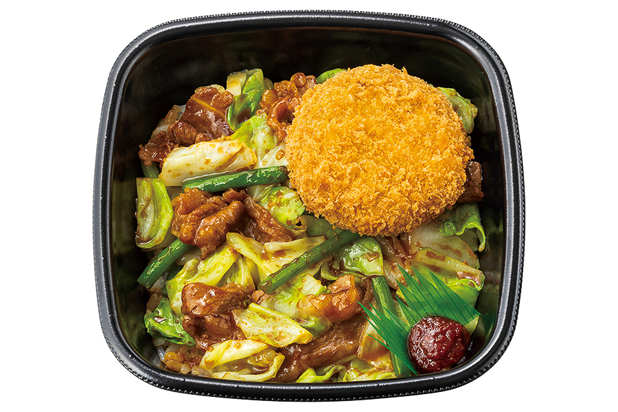 牛キャベ丼（メンチカツ）
