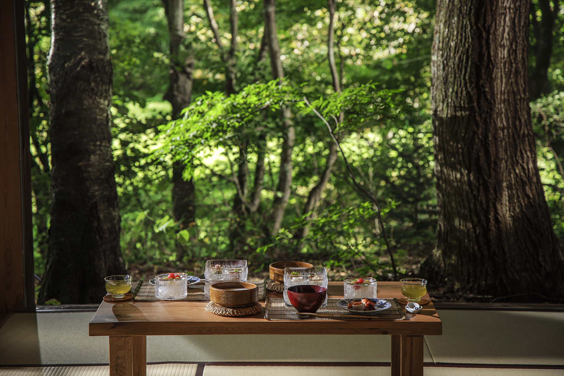 緑に包まれる茶屋でのひととき