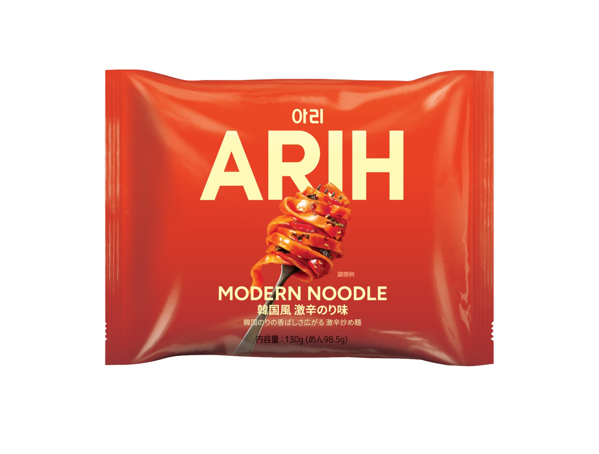 「モダンヌードル 韓国風 激辛のり味」（カップ麺）
