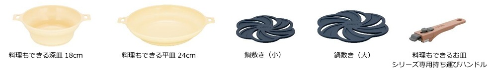 料理もできるお皿5点セットGB（平皿24cm・深皿18cm）KSG-5B クリームイエロー（CRY）