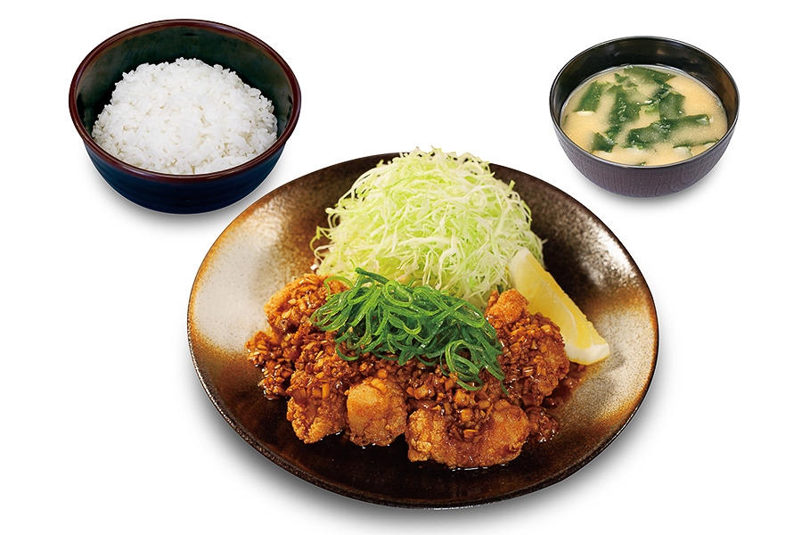 「油淋鶏定食（5個）」（990円）