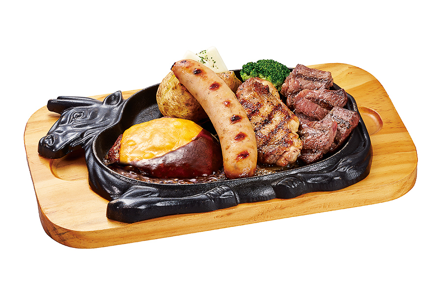 よくばりグリルにチェダーチーズをのせて