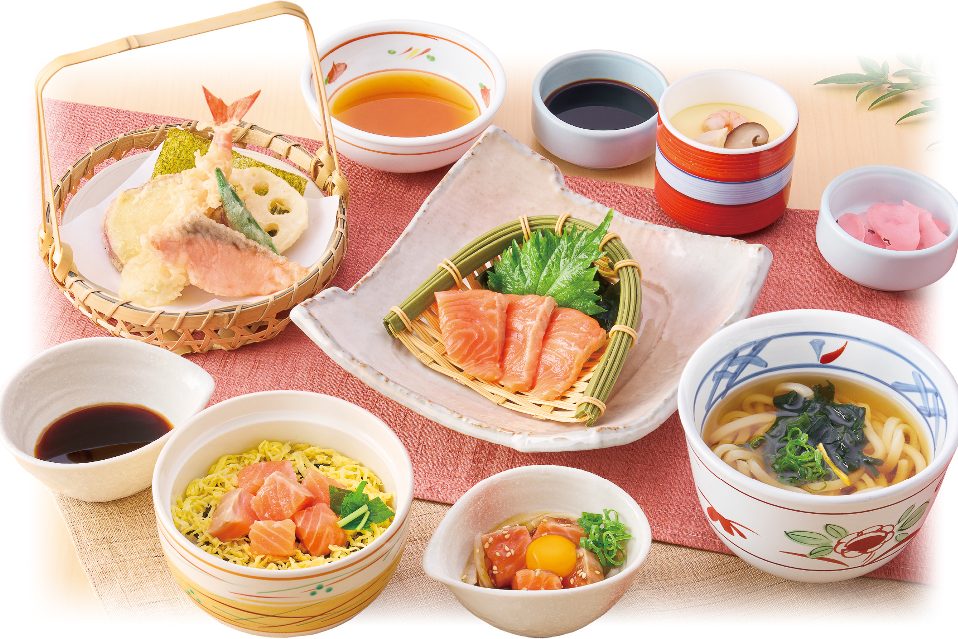 「サーモンづくし御膳」（2418円）