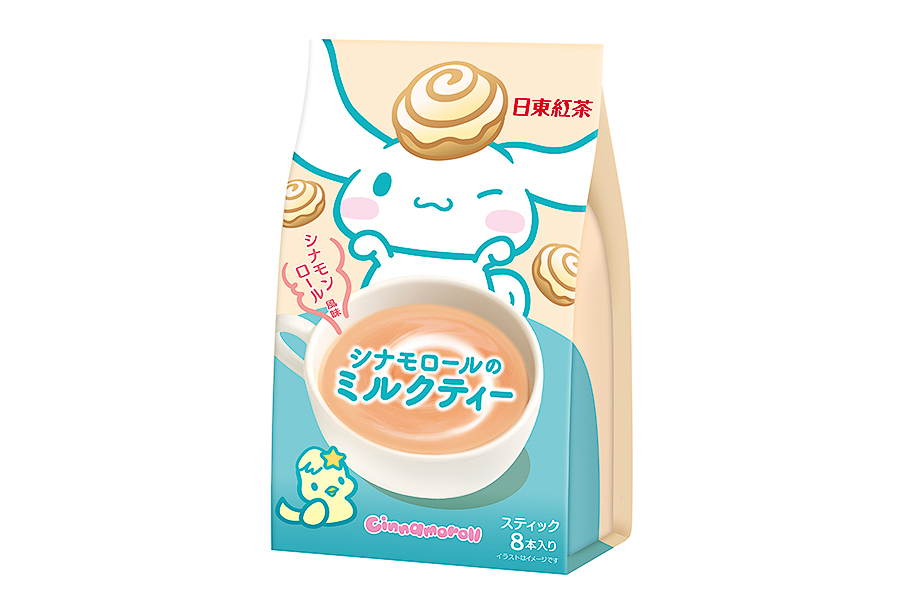 「日東紅茶 シナモロールのミルクティー シナモンロール風味 8本入り」（360円）