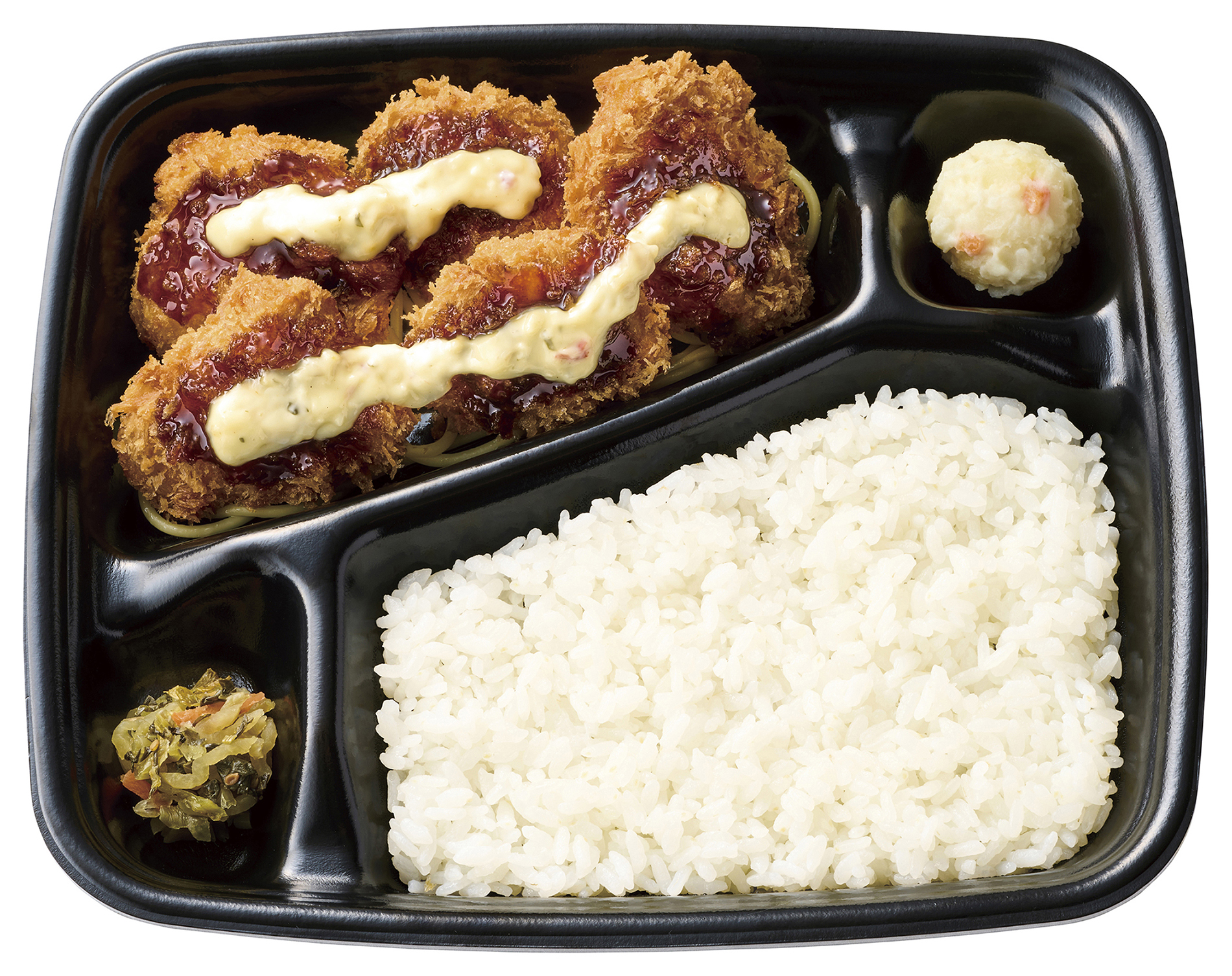 「濃厚ソースとタルタルで味わう！ 5コ入りとりかつタル弁当」（780円～）