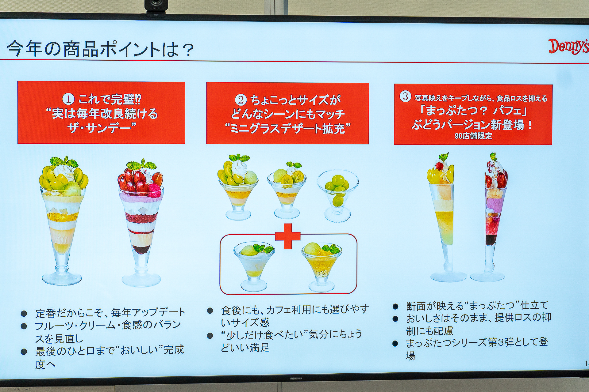 今年のデザートのポイントを3つ紹介