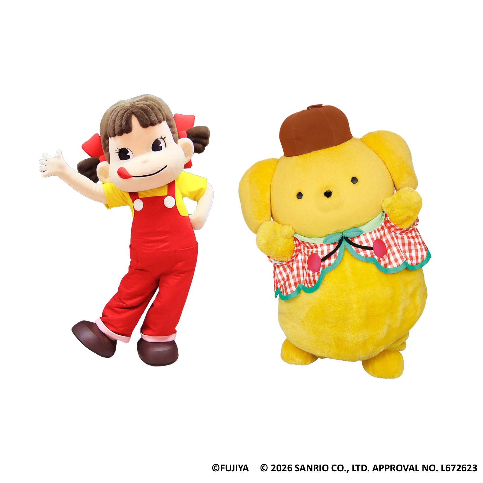 ポムポムプリンとペコちゃんのグリーティングを実施