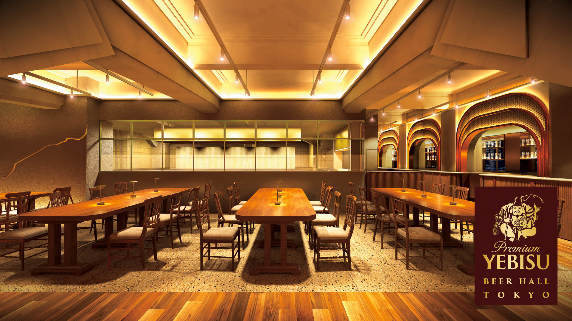 「YEBISU BEER HALL TOKYO」の客席イメージ