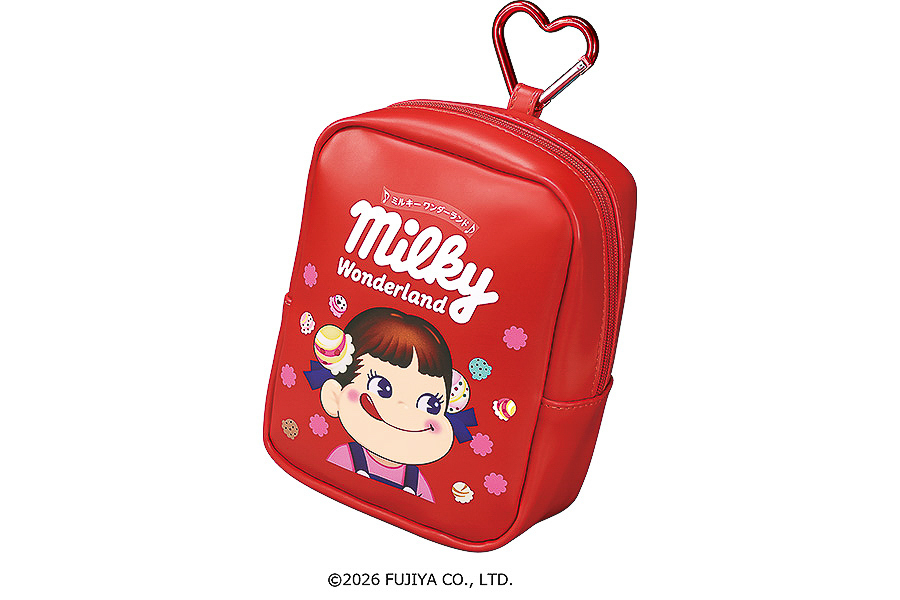 セット限定の「ミルキーポーチ」はカラビナ付き