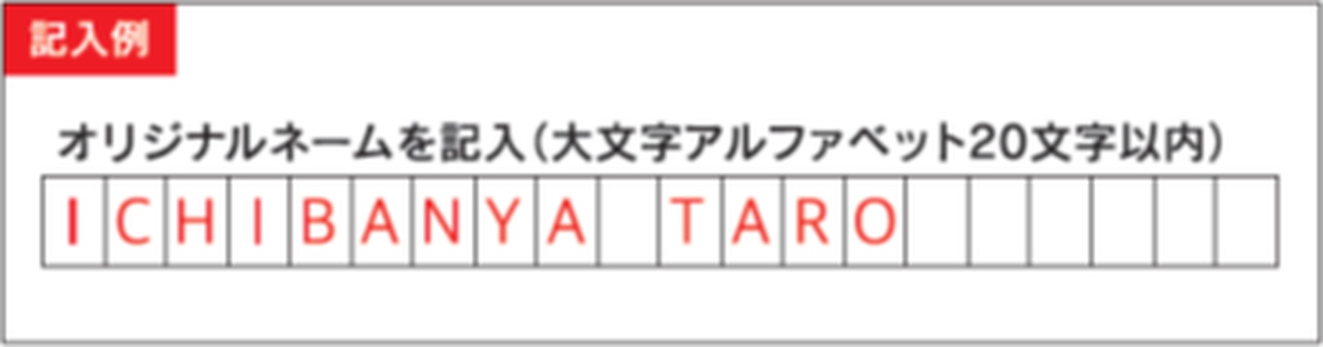 シリアルナンバーとオリジナルネームを刻印