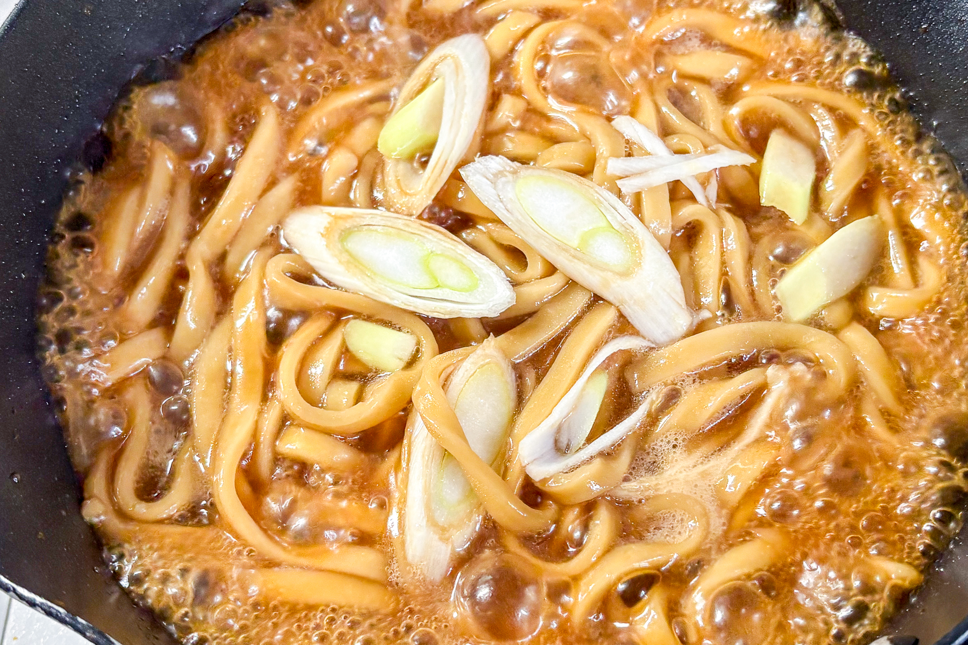 長ネギを入れて煮込んでみる