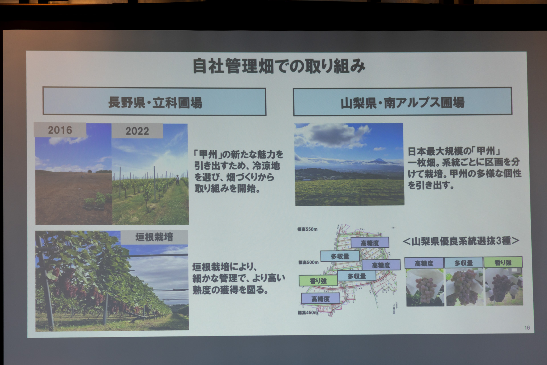 自社管理畑での取り組み