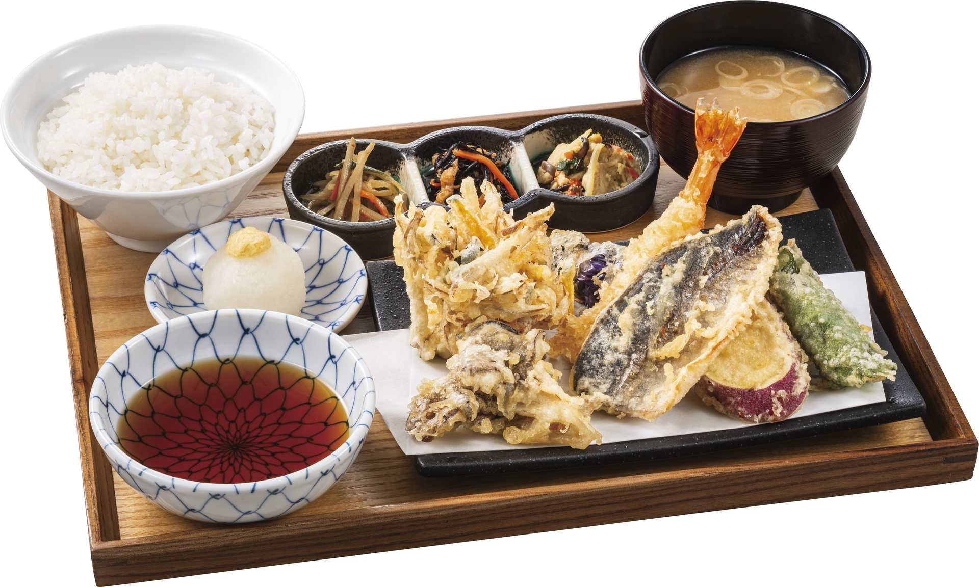 秋鯵天盛り定食