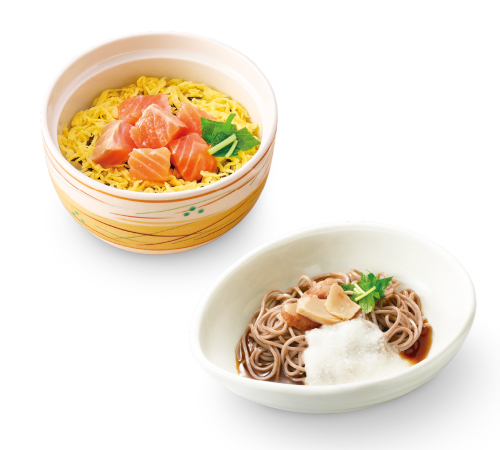 「ミニサーモン丼」「松茸とろろそば・うどん」