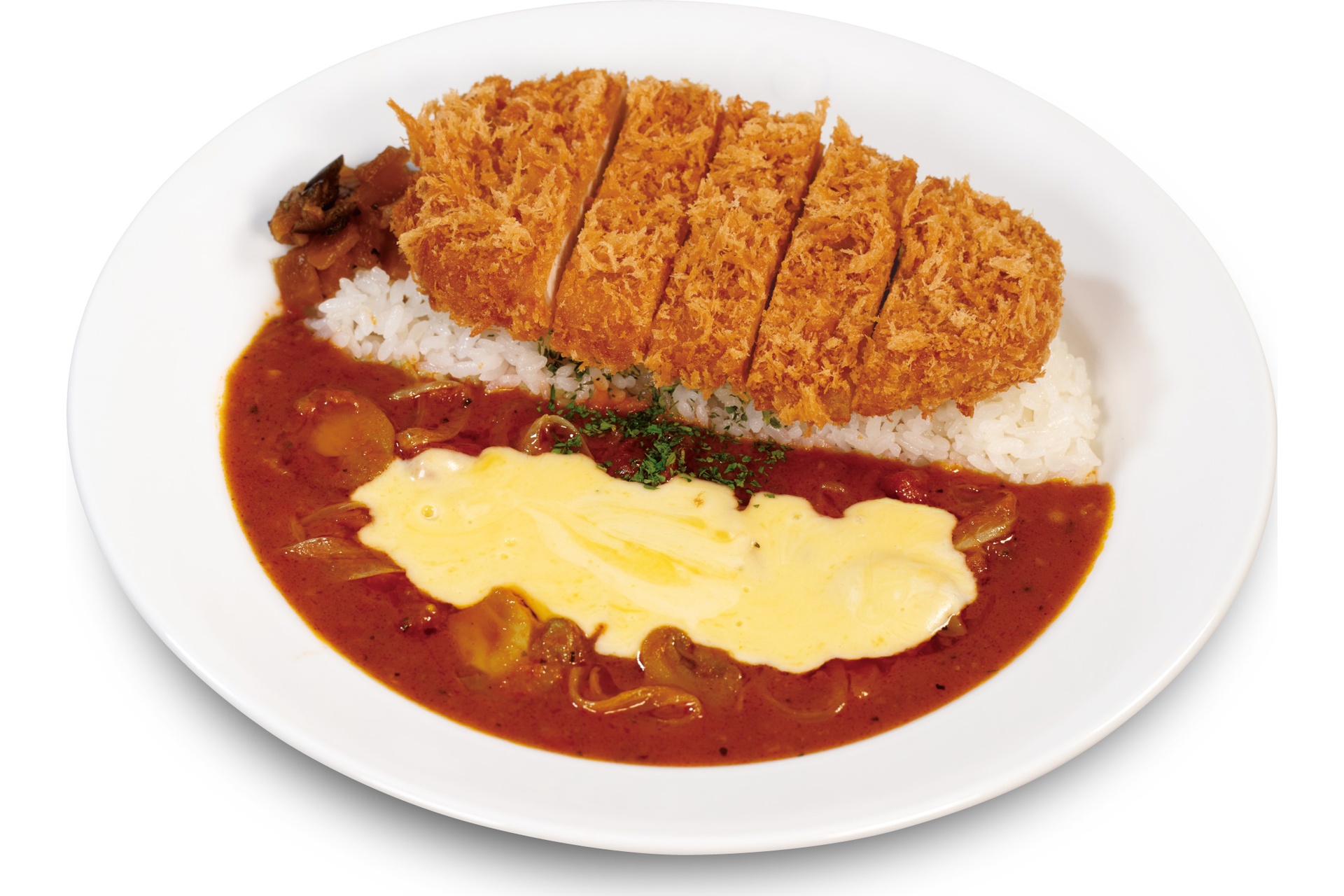 ロースかつチーズトマトハヤシライス
