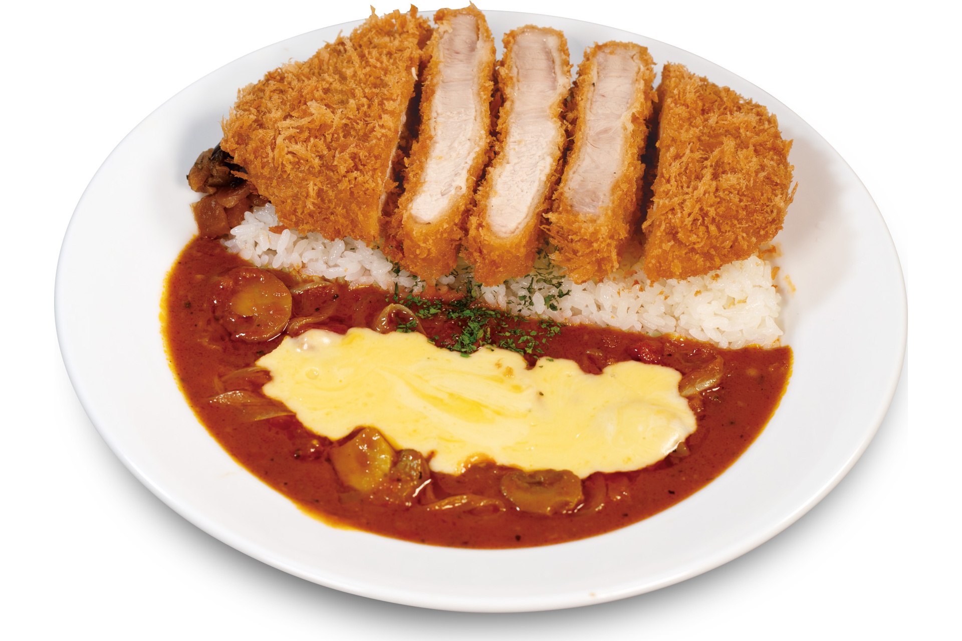 超厚切りリブロースかつチーズトマトハヤシライス