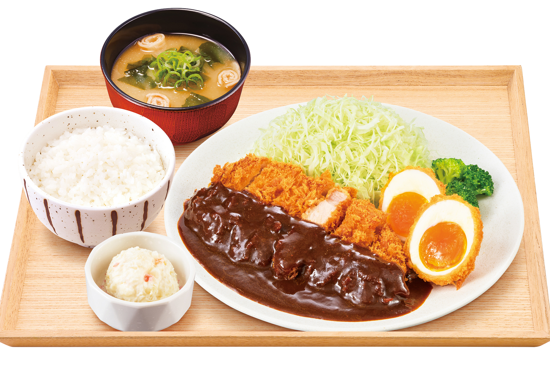 かつ庵「熟成ロースデミたまかつ定食」（80g 1130円、120g 1230円）
