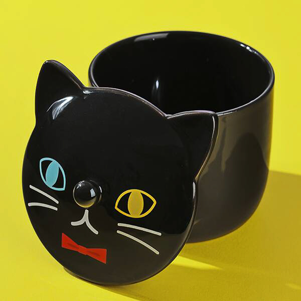 カルディコーヒーファーム「くろねこ蓋つきポット」