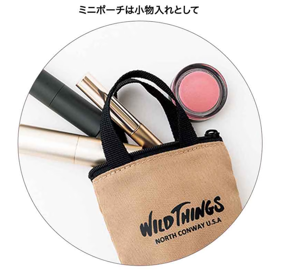 WILD THINGSのネーム付きミニポーチは、小物入れとして活躍