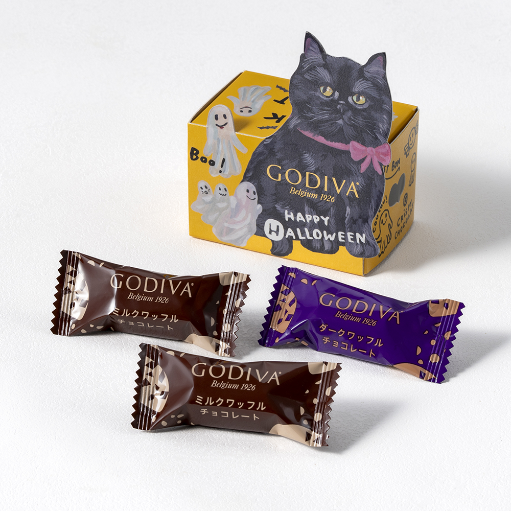 「ゴディバ ブラックキャット コレクション G クリスピーショコラ アソートメント 3粒入」（540円）