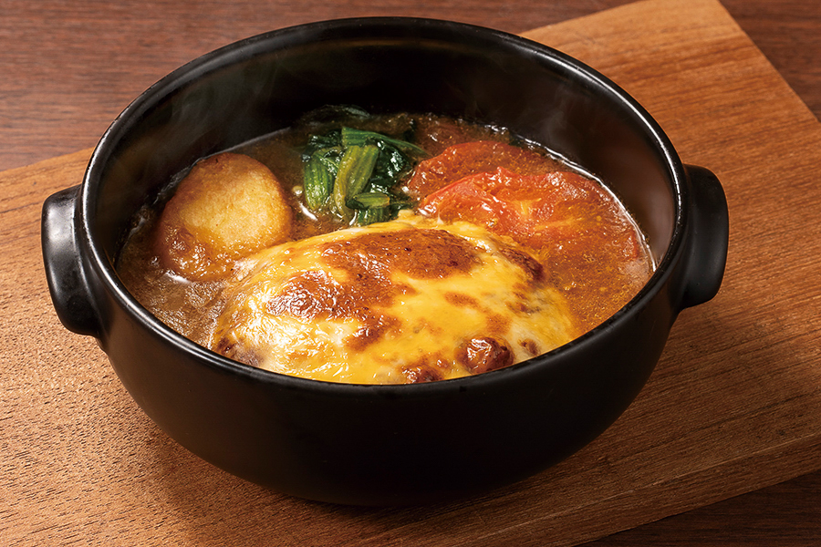 「あめいろたまねぎソースのスープハンバーグ」（1265円）