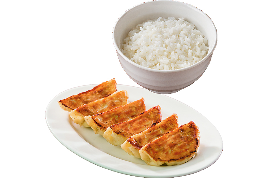 バミ郎そば限定「本格焼き餃子［6個］・ごはんセット」（549円）