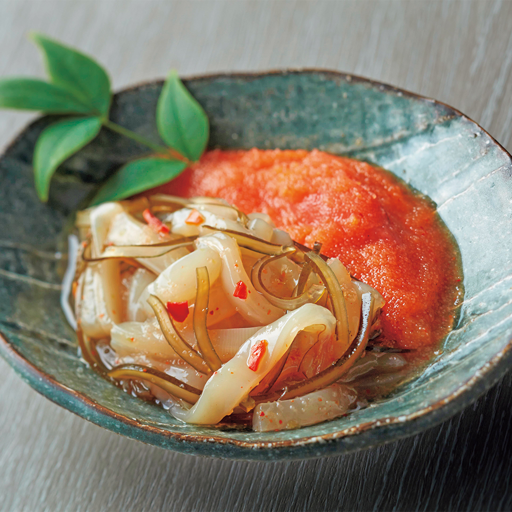 福岡市 原口海産物専門店「柚子いか明太子（270g/冷凍）」（1620円）