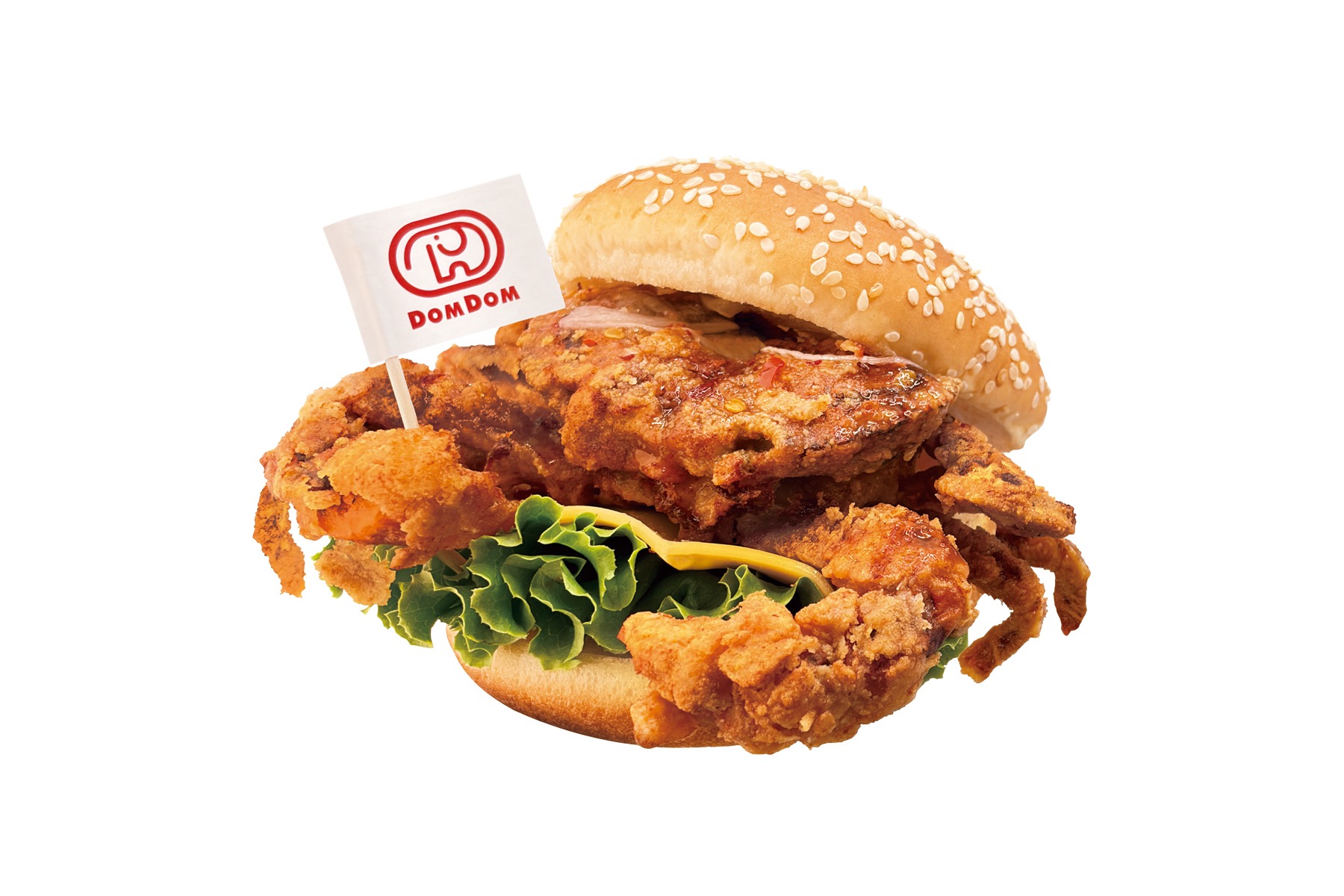 「丸ごと!! カニバーガー スイートチリ味」（単品1390円、セット1820円）