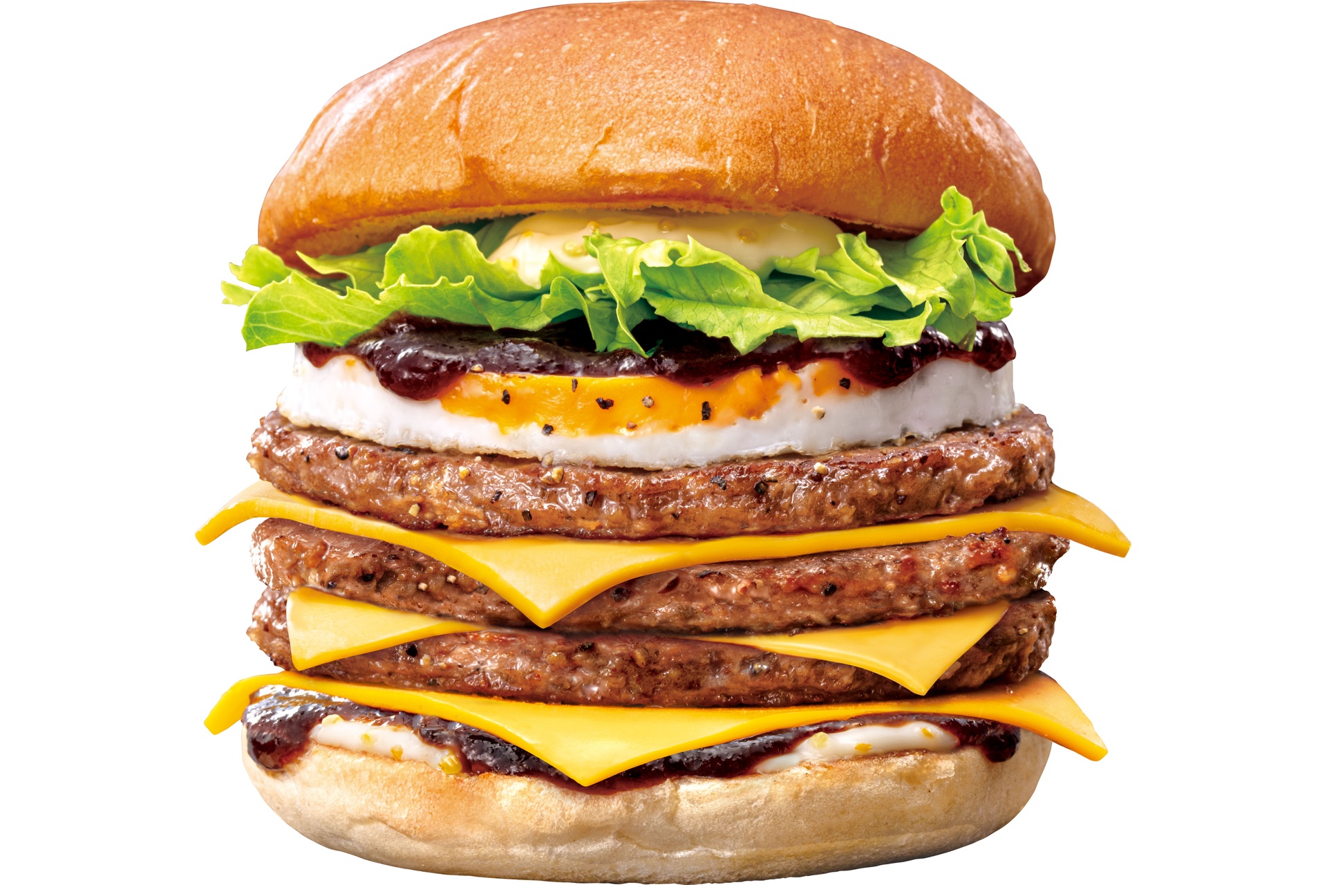 トリプル月見チーズバーガー