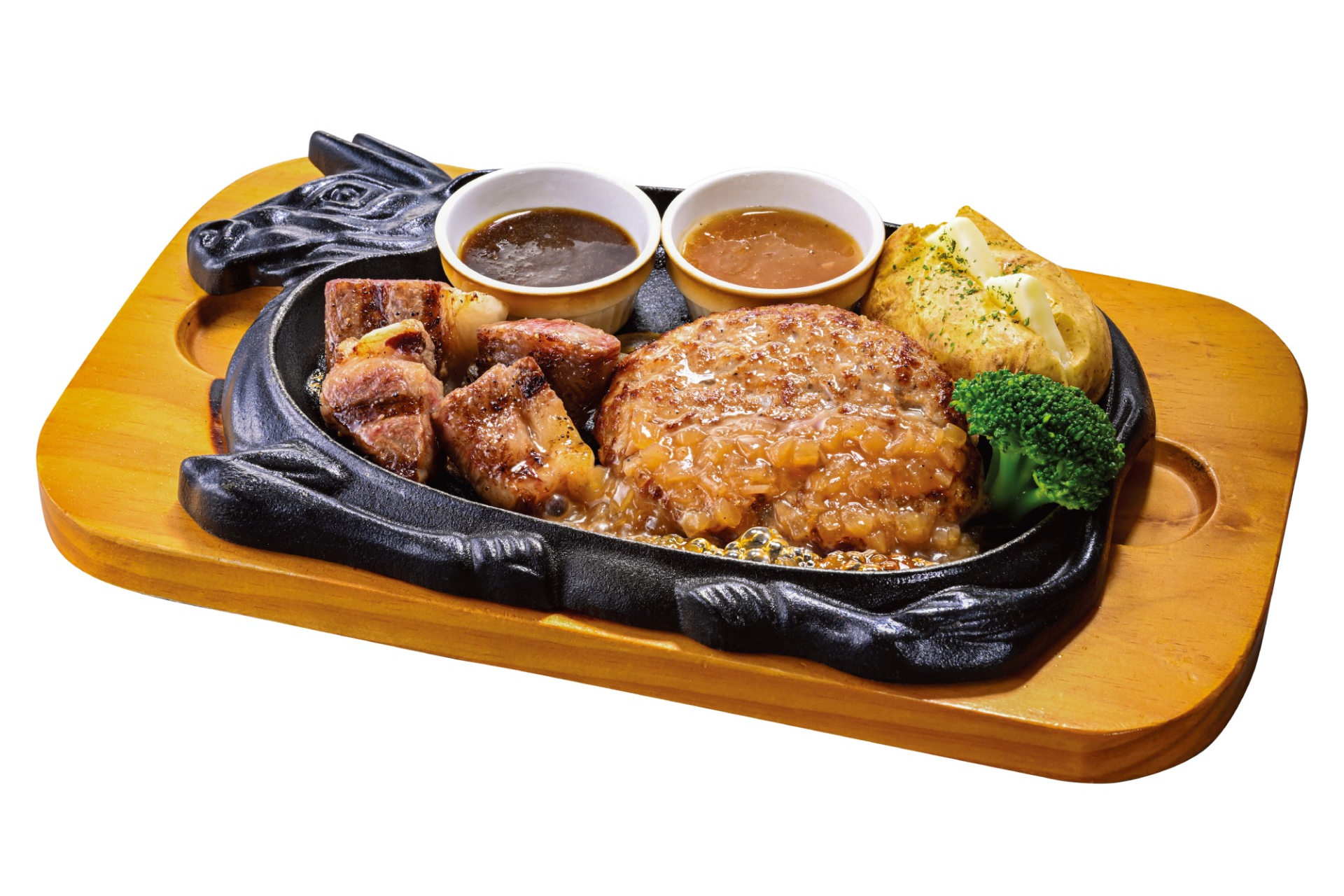「サーロインカットステーキ＆手ごねハンバーグ」