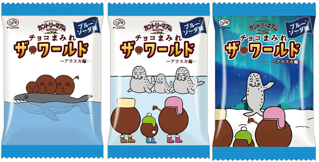 アラスカを旅するまみれさんを描いた個包装（全7種）