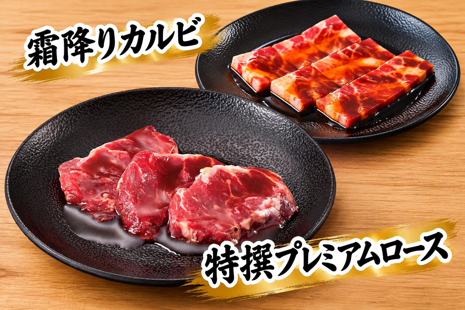 「じゅうカルコース」に追加される「特撰プレミアムロース」「霜降りカルビ」