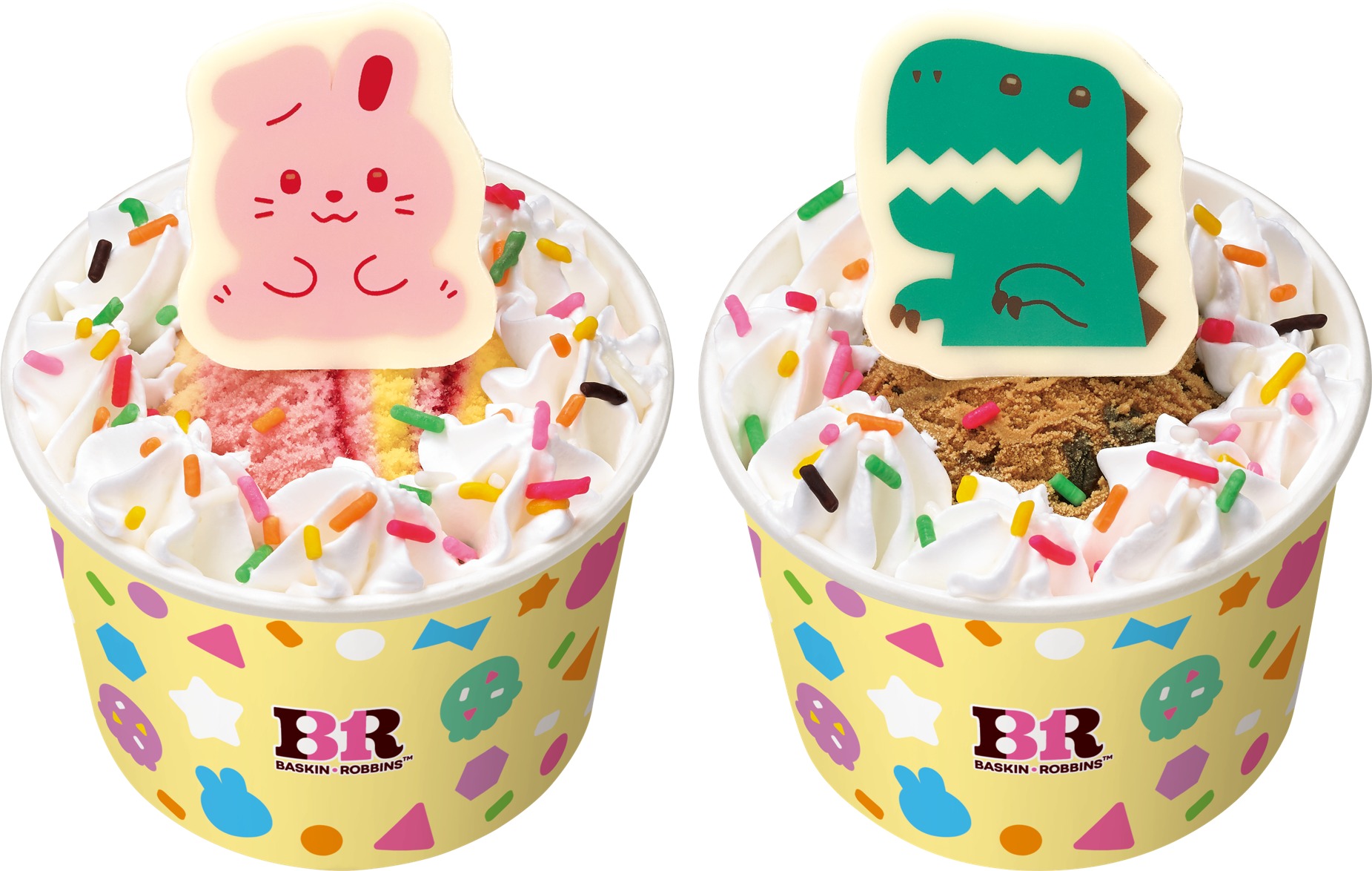 定番サンデー「ハッピーフレンズ うさぎ/きょうりゅう」（各450円）