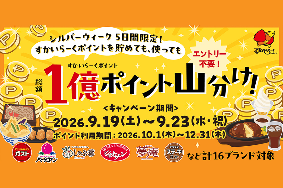 「すかいらーくポイント山分けキャンペーン」告知ビジュアル